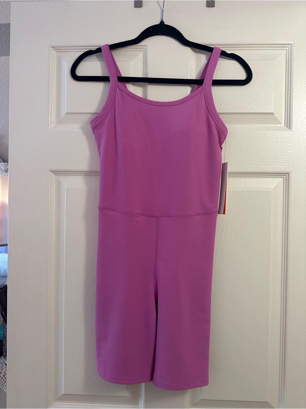 Bloomingdale’s Aqua Athletic Pink Sleeveless Bike Shorts Romper